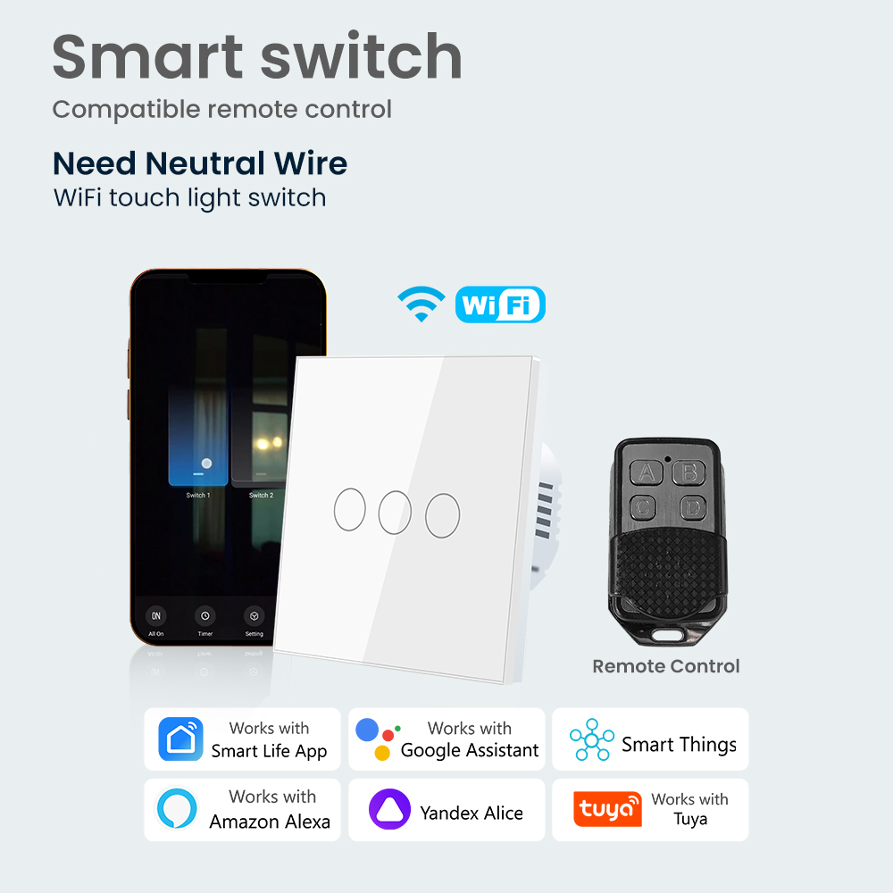 Smart Home Lg - Умный переключатель ЕС Alexa RF, нейтральный