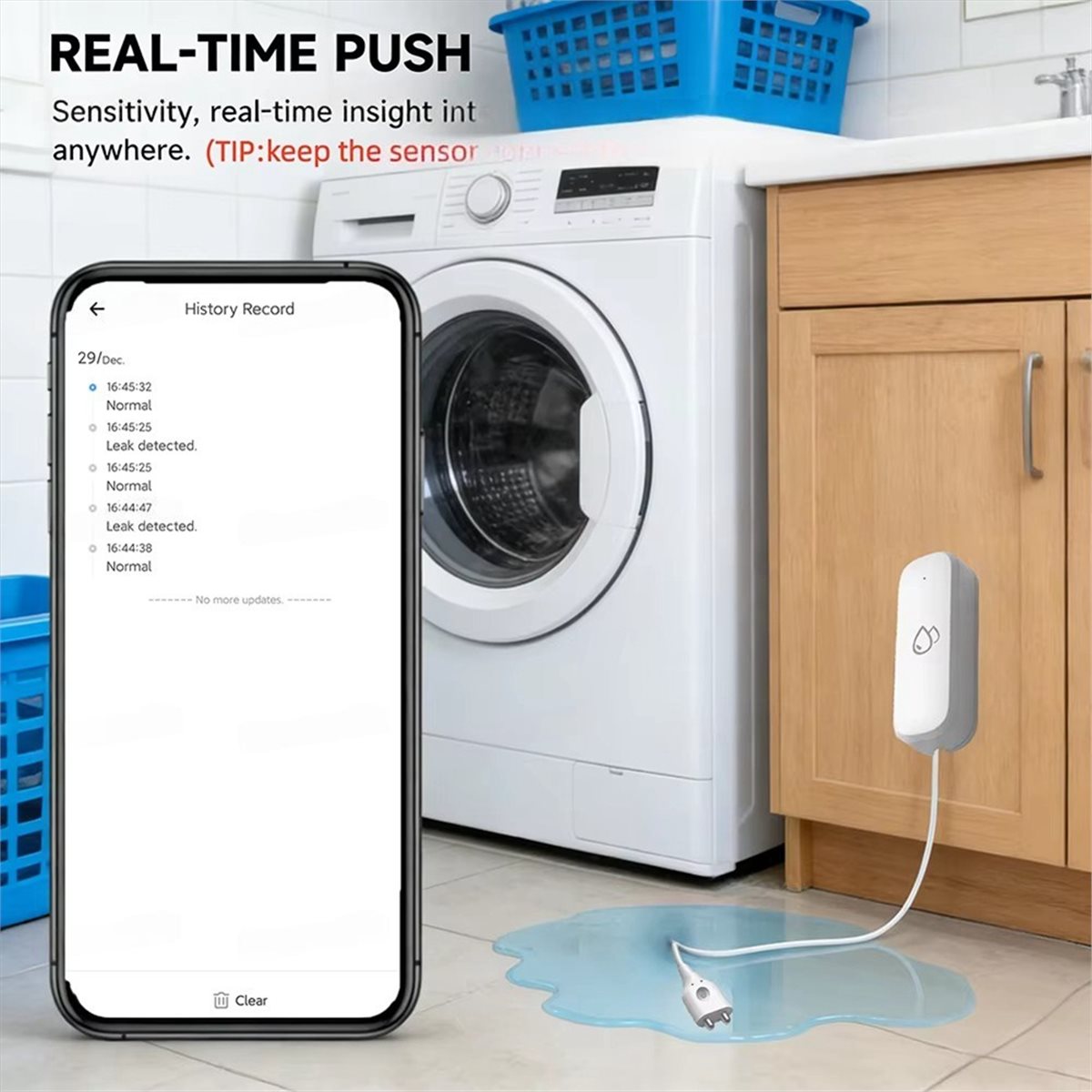 Smart Home Security - Совместимый датчик протечки воды ZigBee с